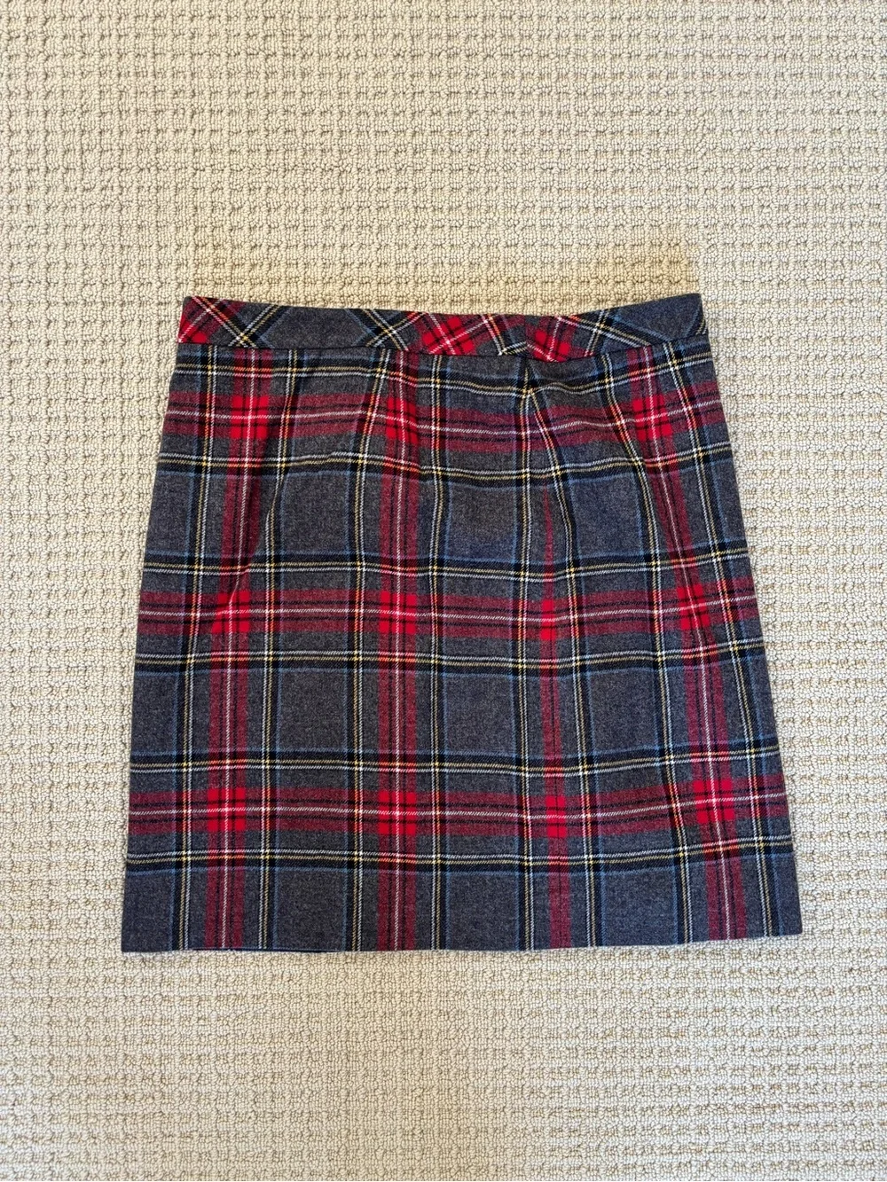 Pendleton Plaid Mini Skirt Gray Red Size 14